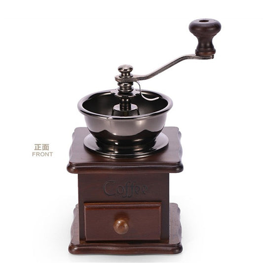 Wooden Antique Coffee Grinder - Retro Style With Stainless Steel - stilyo
