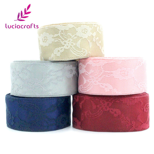 40mm Satin Flowers Lace Ribbons - stilyo
