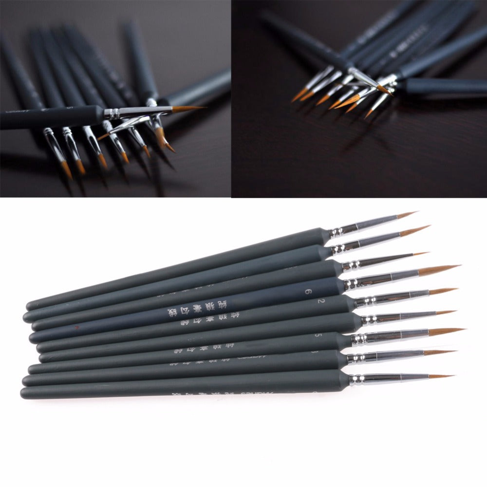 9Pcs Set of Thin Brushes - stilyo