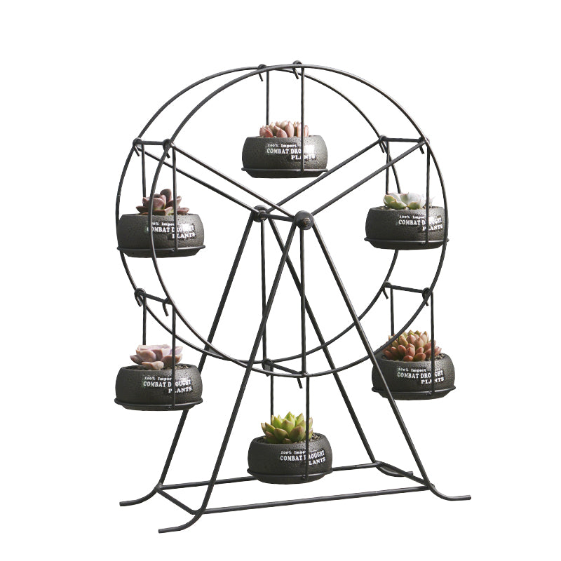 succulent ferris wheel Ferris Wheel-stand with 6 Cement Succulent Plant Pots – Stilyo Store