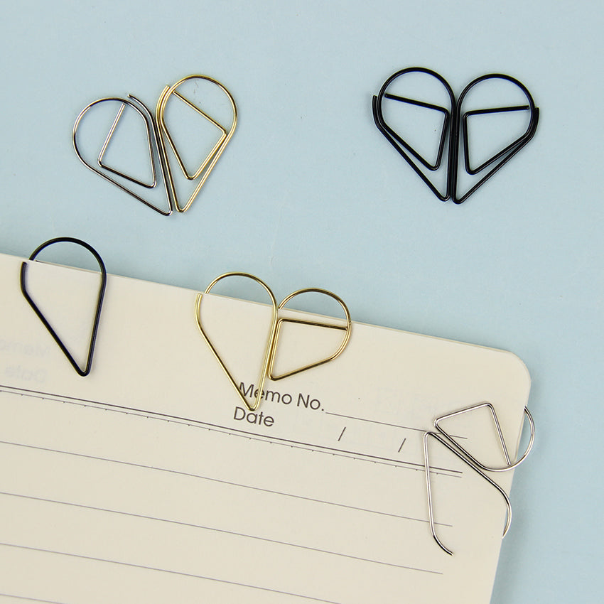 10PCS Heart/Drop Shaped Paper Clips - stilyo