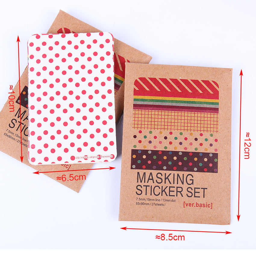 27 PCS Masking Tape Stickers Pack - stilyo