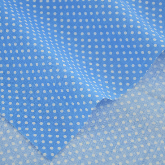 100% Cotton Fabrics Crafts - Blue & White Dots - stilyo