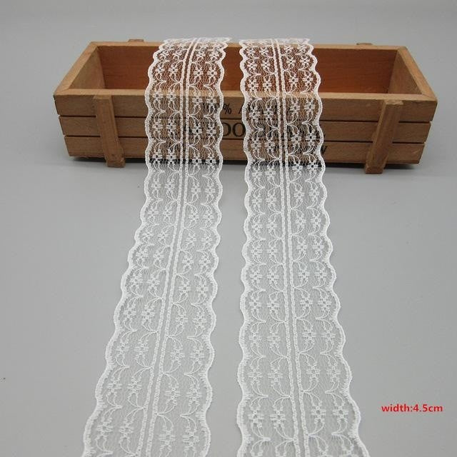 10 Yards White Lace Ribbon Tape (40MM Wide) - stilyo