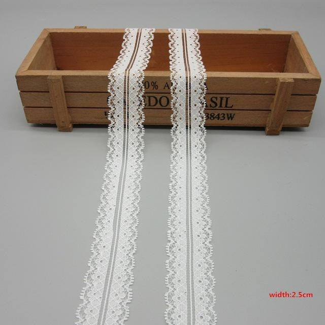 10 Yards White Lace Ribbon Tape (40MM Wide) - stilyo