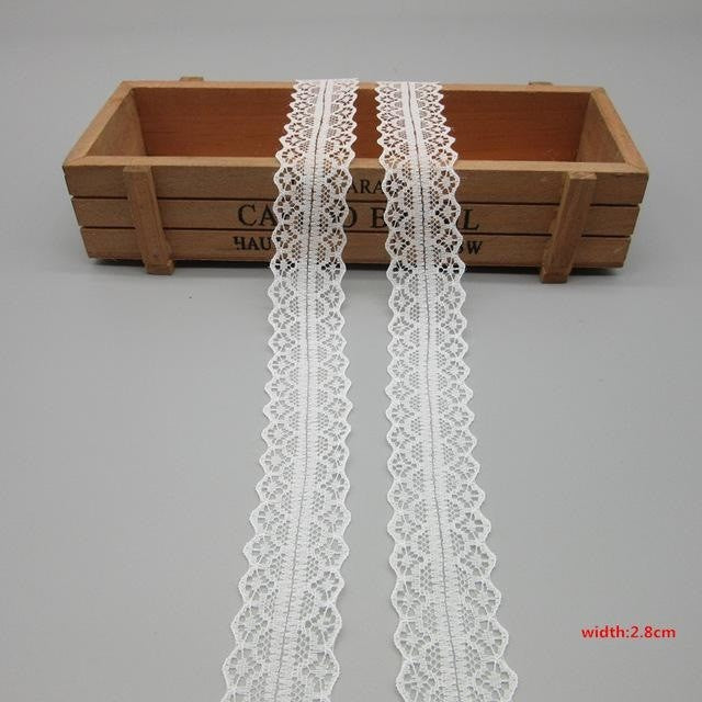 10 Yards White Lace Ribbon Tape (40MM Wide) - stilyo