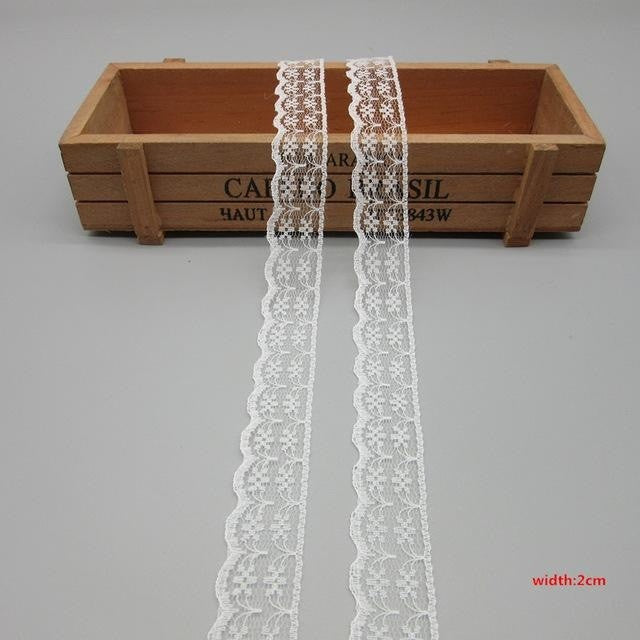 10 Yards White Lace Ribbon Tape (40MM Wide) - stilyo