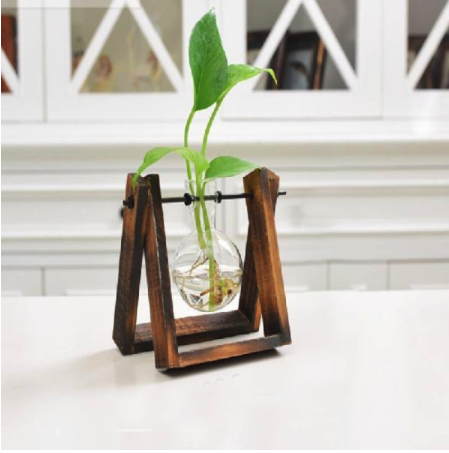 Rustic Plant Terrarium with Wooden Stand - stilyo