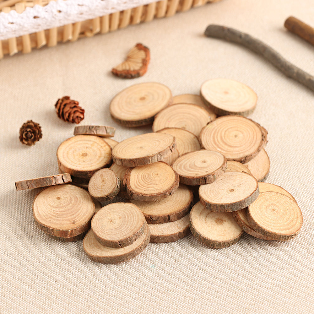 Wood Log Slices Discs for DIY Crafts - 50Pcs/Set 2-4CM - stilyo