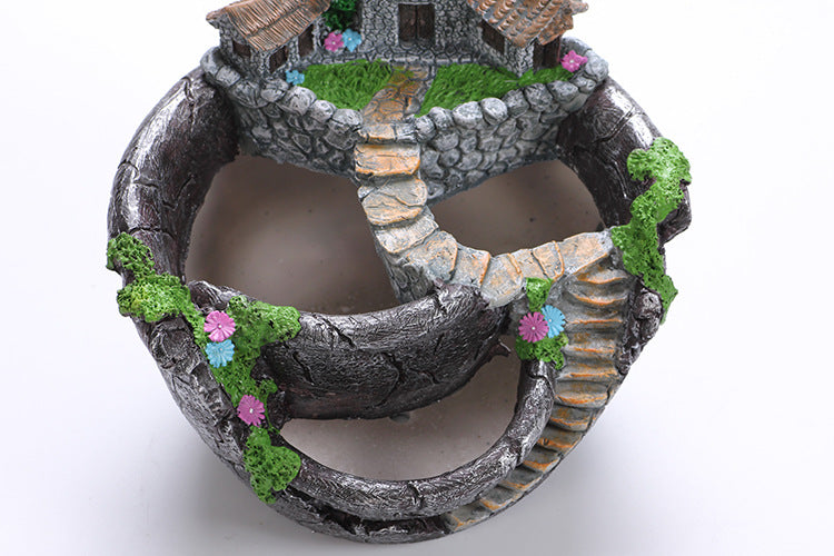 Planter Flower Plant Pots Fairy Garden Pot with Sweet House - stilyo