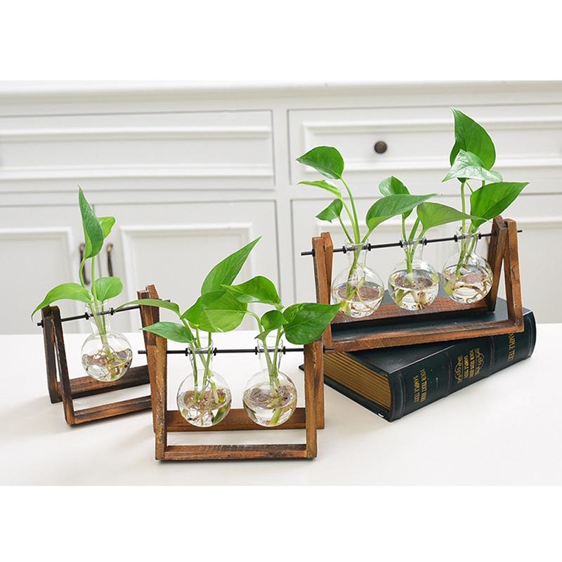 plant terrarium stand Rustic Plant Terrarium with Wooden Stand