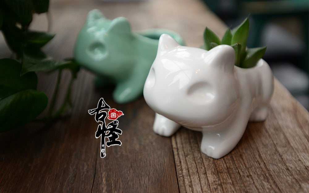 Cute Ceramic Bulbasaur Planter Flowerpot - stilyo