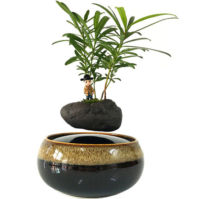 PlantMagic Levitation Air Bonsai Tree Pot: Magnetic, Floating