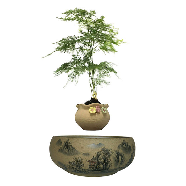 Japanese Village Base Levitating Air-Floating Bonsai Pot - stilyo