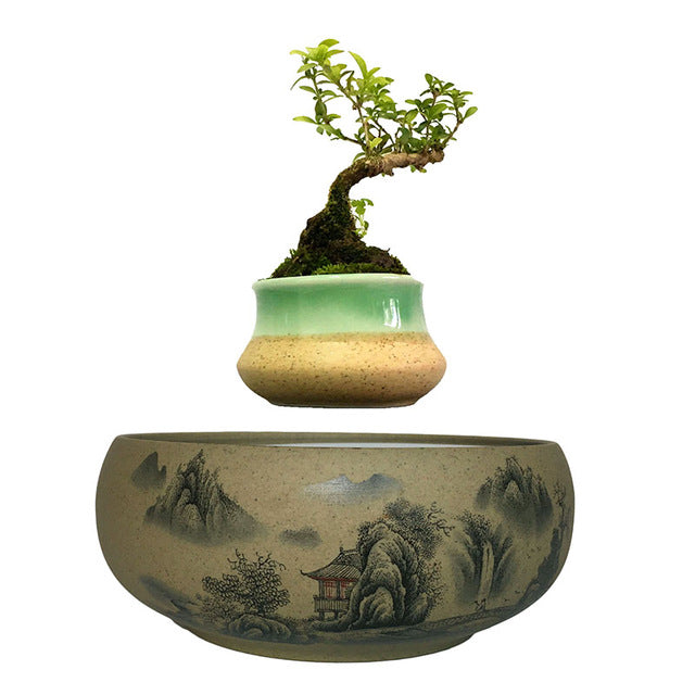 Japanese Village Base Levitating Air-Floating Bonsai Pot - stilyo