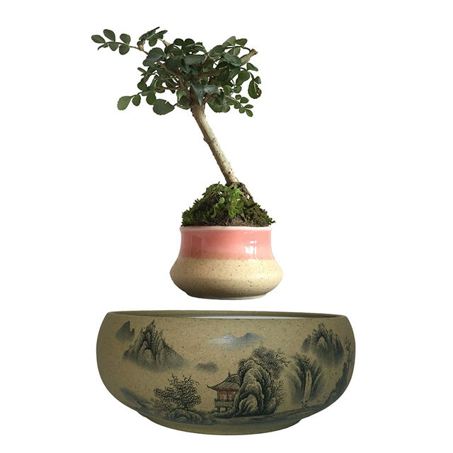 Japanese Village Base Levitating Air-Floating Bonsai Pot - stilyo