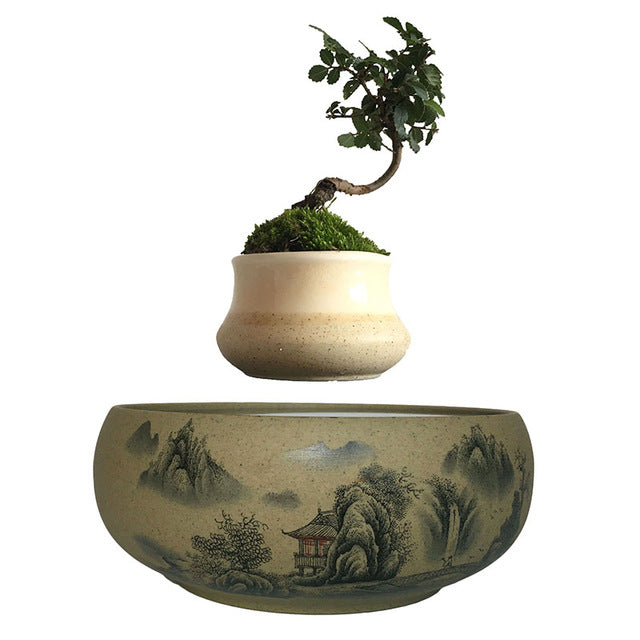 Japanese Village Base Levitating Air-Floating Bonsai Pot - stilyo