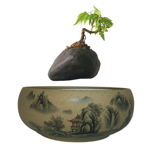 Japanese Village Base Levitating Air-Floating Bonsai Pot - stilyo