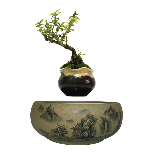 Japanese Village Base Levitating Air-Floating Bonsai Pot - stilyo