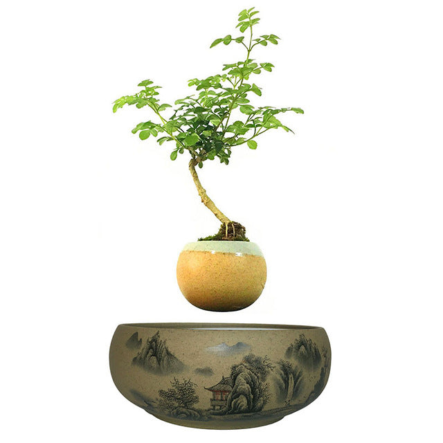 Japanese Village Base Levitating Air-Floating Bonsai Pot - stilyo