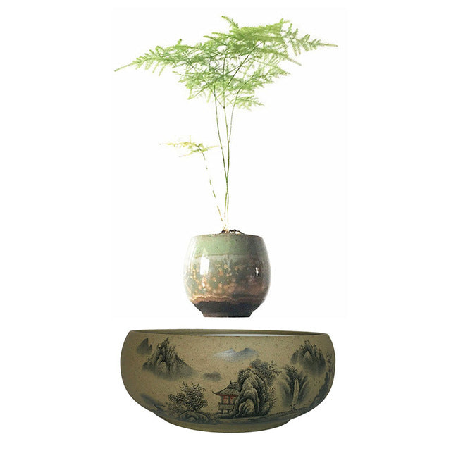 Japanese Village Base Levitating Air-Floating Bonsai Pot - stilyo