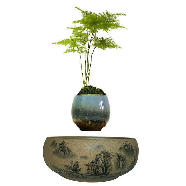 Japanese Village Base Levitating Air-Floating Bonsai Pot - stilyo