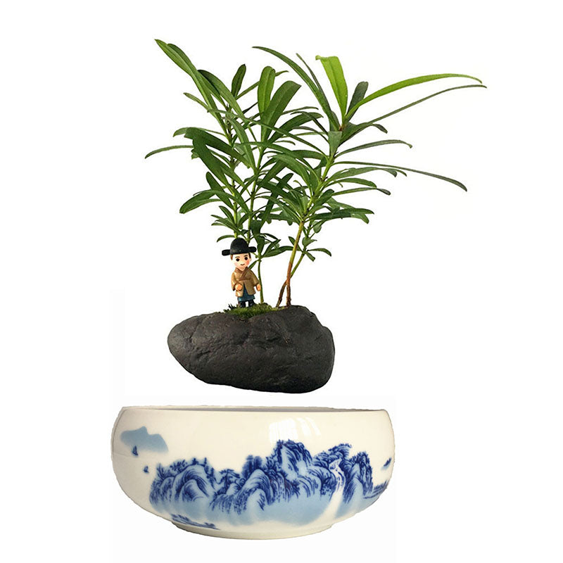 Blue Ocean Base Levitating Air-Floating Bonsai Pot - stilyo