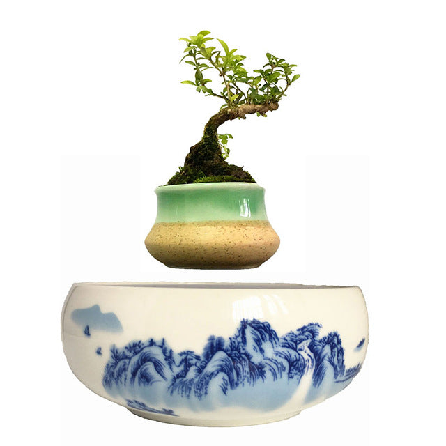 Blue Ocean Base Levitating Air-Floating Bonsai Pot - stilyo