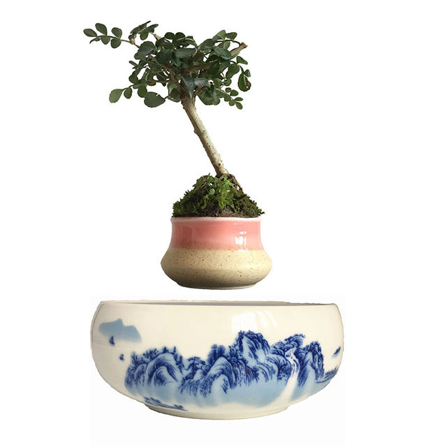 Blue Ocean Base Levitating Air-Floating Bonsai Pot - stilyo