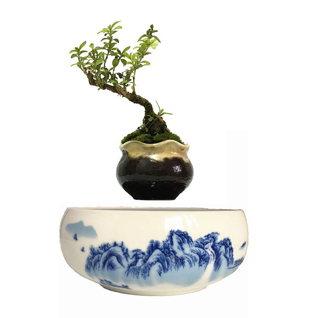 Blue Ocean Base Levitating Air-Floating Bonsai Pot - stilyo