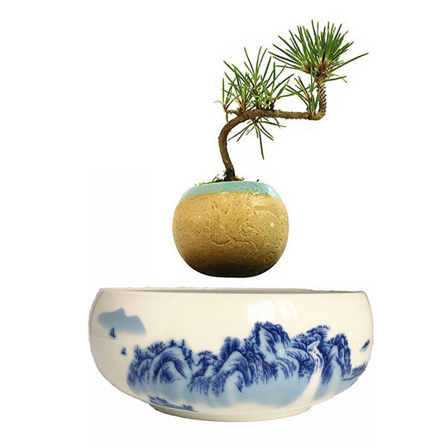 Blue Ocean Base Levitating Air-Floating Bonsai Pot - stilyo