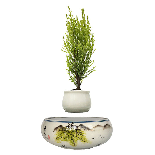 Japanese Landscape Base Levitating Air-Floating Bonsai Pot - stilyo