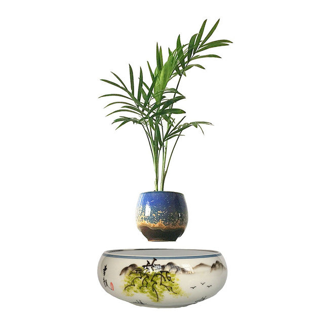 Japanese Landscape Base Levitating Air-Floating Bonsai Pot - stilyo