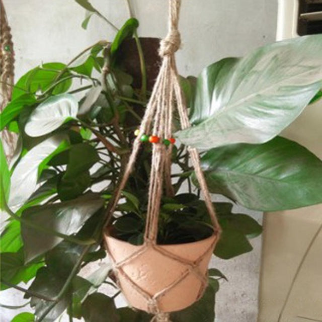 Hanging Pot Holder Rope Basket - stilyo