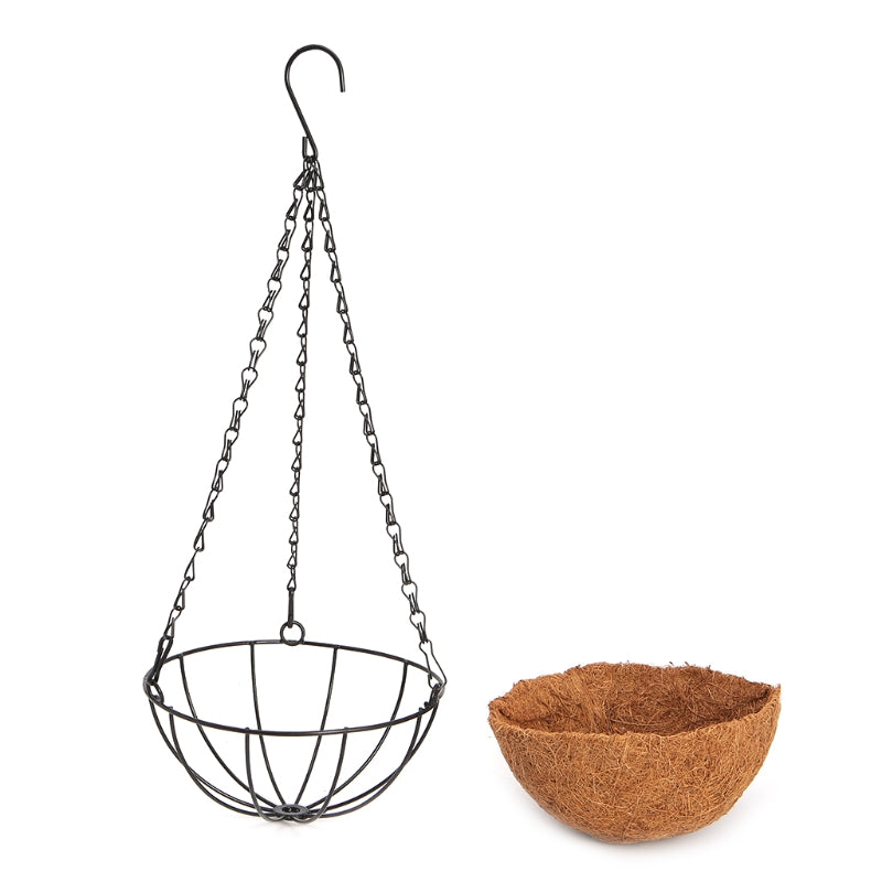 Hanging Coconut Vegetable Flower Pot Basket Liners Planter Garden Decor Iron Art - stilyo