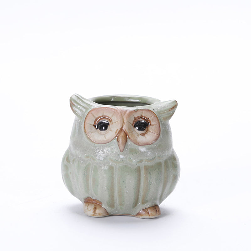 Mini Ceramic Owl Plant Pot (Random Design) - stilyo