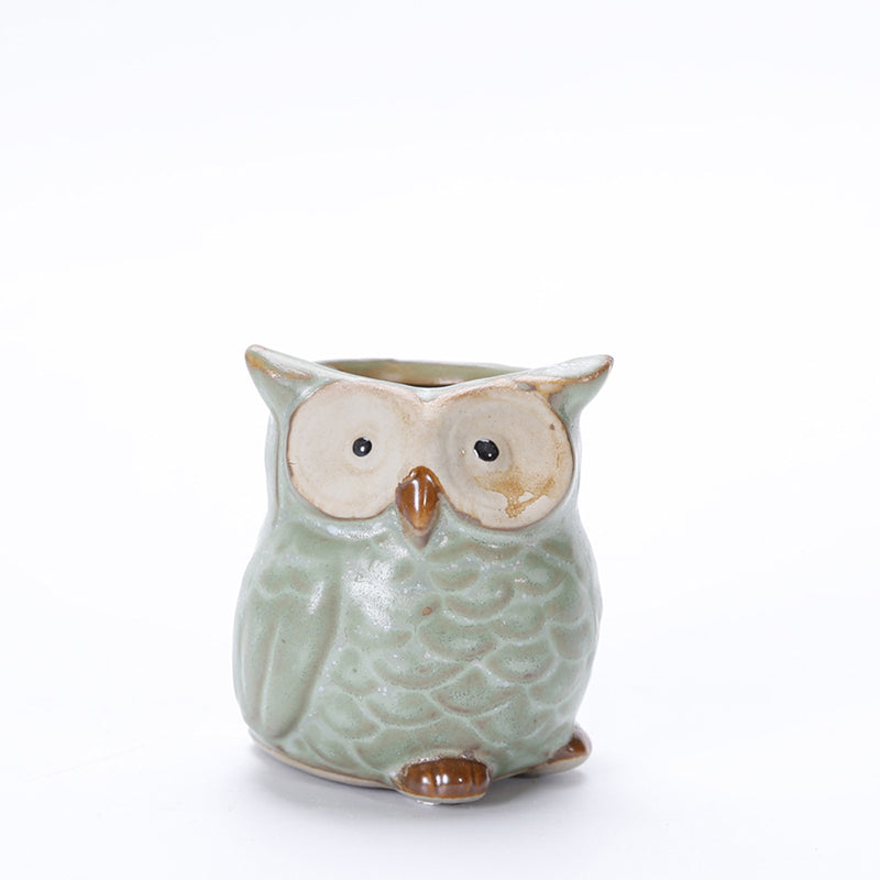 Mini Ceramic Owl Plant Pot (Random Design) - stilyo