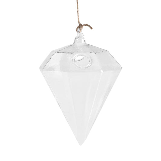 Diamond Shaped Glass Hanging Plant Pot - stilyo