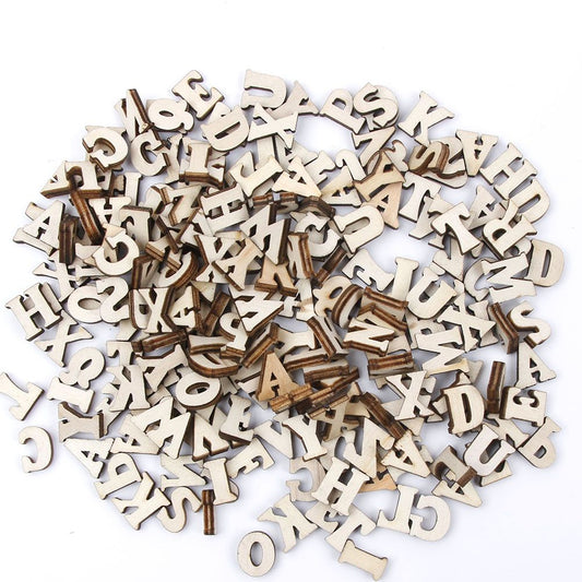 200Pcs Mixed A-Z Wooden Letters/Numbers - stilyo