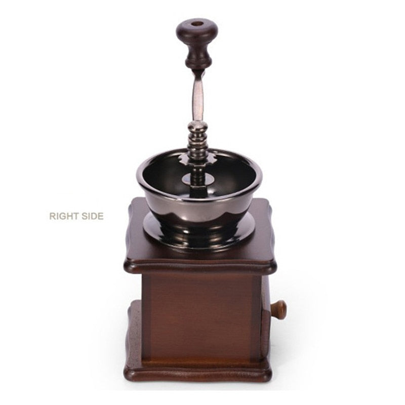 Wooden Antique Coffee Grinder - Retro Style With Stainless Steel - stilyo